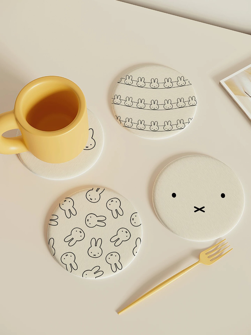 Coffee Tea Room - Miffy Diatom Mud Coaster Cute Absorbent