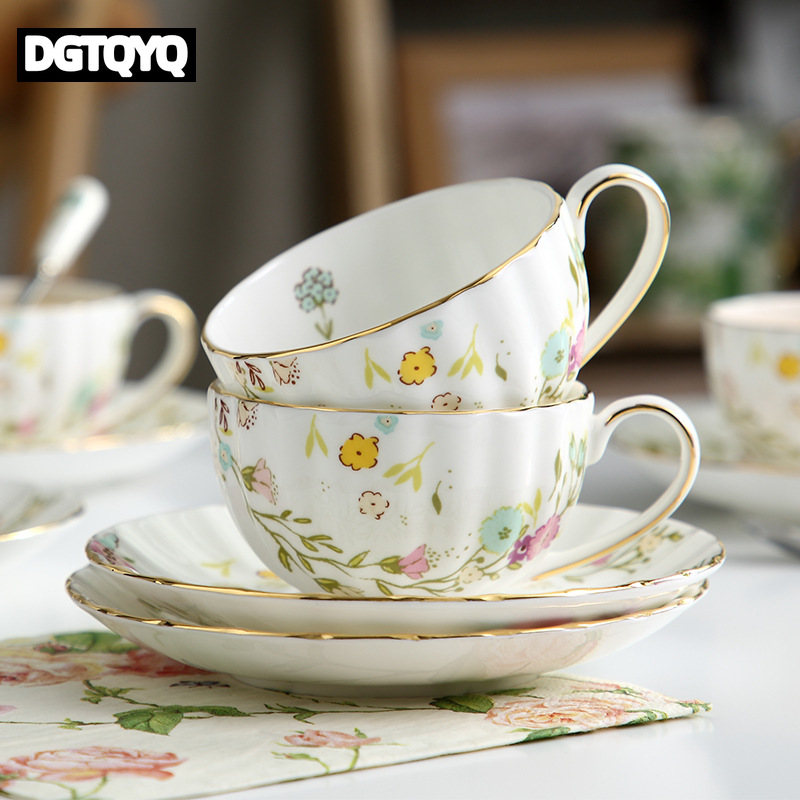 Coffee Tea For Me - 2Pcs Vintage Floral Ceramic Coffee Cup