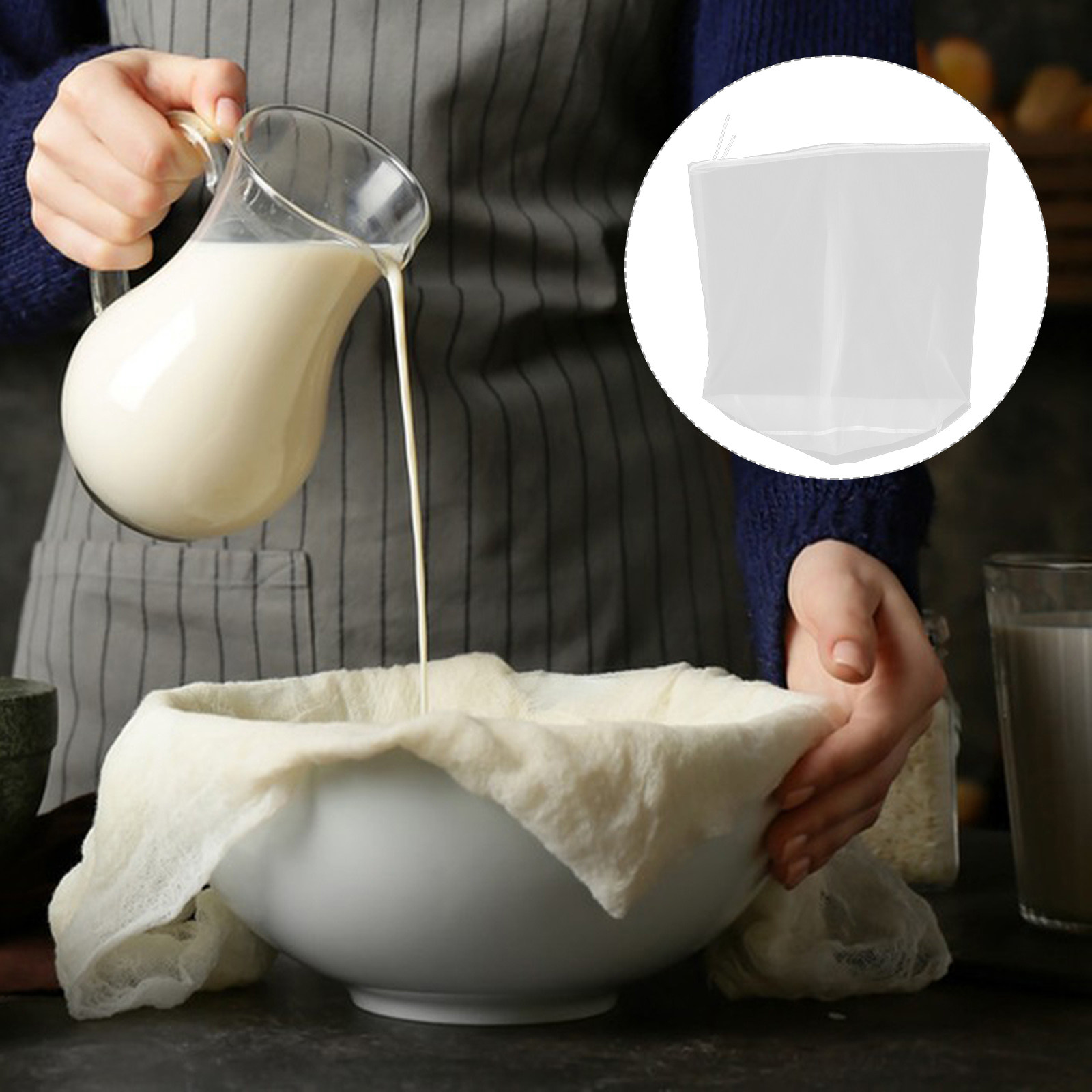 Coffee Jelly Tea - Nut Milk Filter Bag Reusable Cylindrical