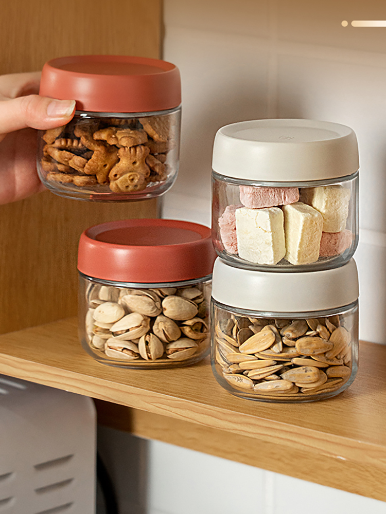 Coffee Tea Drawer Organizer - 280ml Glass Sealed Jar Candy Nuts