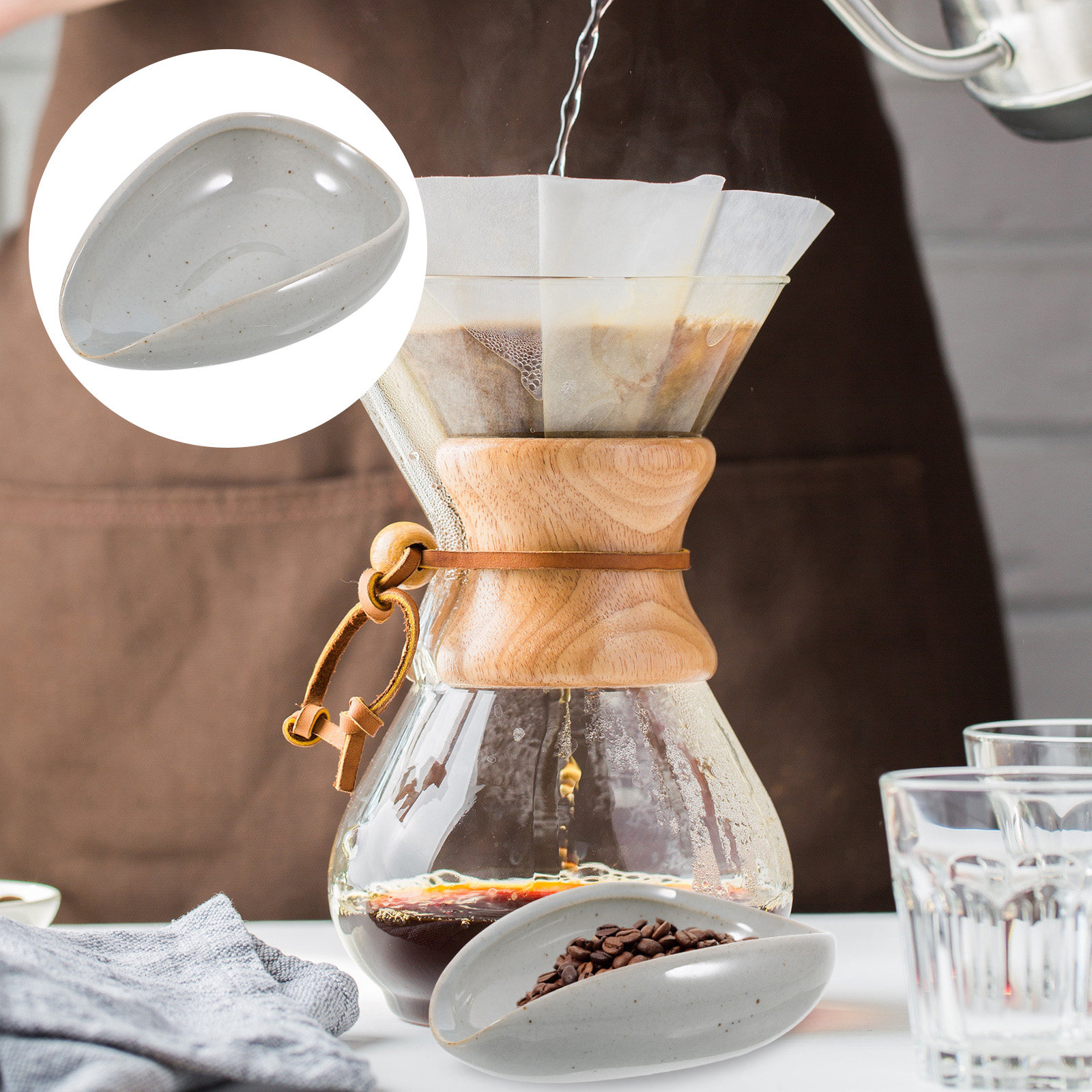 Coffee Tea Bean - Ceramic Coffee Bean Tray Dosing Cup