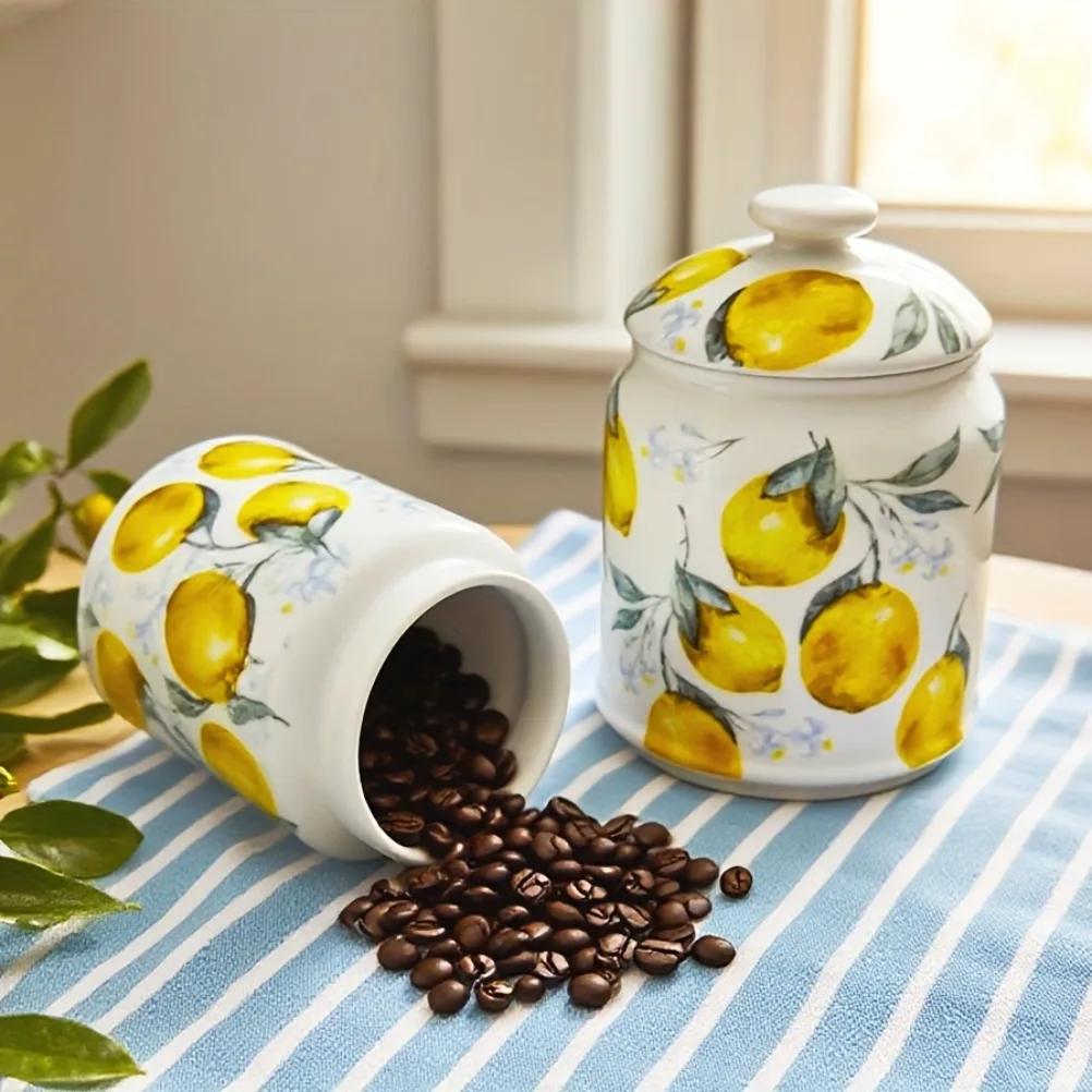 Lemon Patterned Ceramic Storag - đánh giá và giá Lemon Tea Coffee