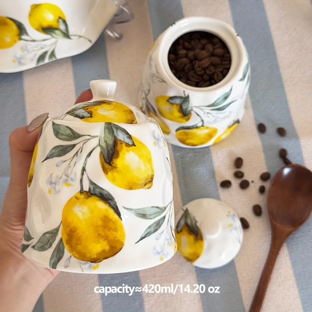 Lemon Patterned Ceramic Storag - đánh giá và giá Lemon Tea Coffee