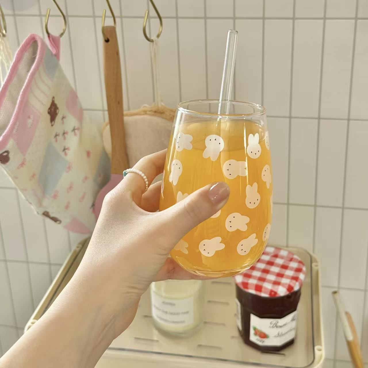 Cute Miffy Rabbit Printed Glas - đánh giá và giá Coffee Tea For Me