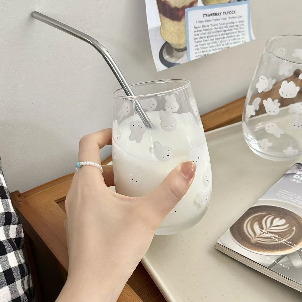 Cute Miffy Rabbit Printed Glas - đánh giá và giá Coffee Tea For Me