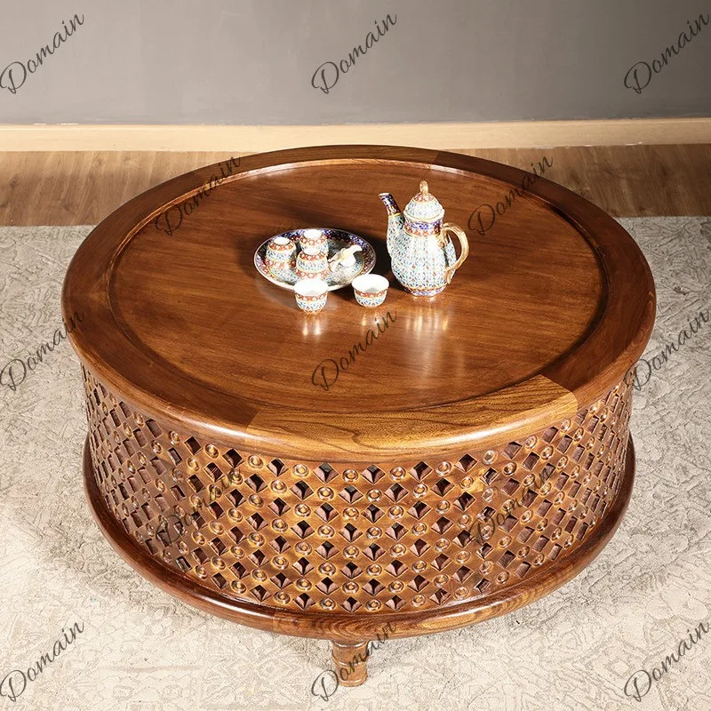 L44 Teal Solid Wood Round Coff - đánh giá và giá Coffee Tea Thai