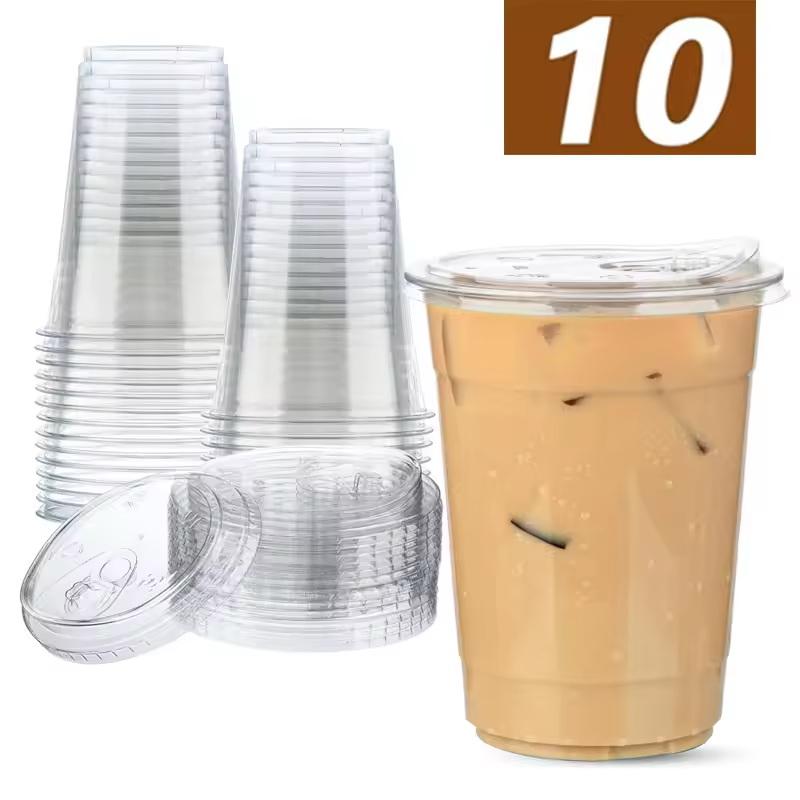 10pc Disposable PET Plastic Cu - đánh giá và giá Lemon Tea Coffee
