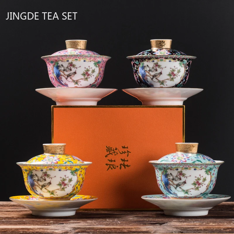 Cảnh Đức Trấn Men Màu Gốm Gaiw - đánh giá và giá Coffee Tea Set Up