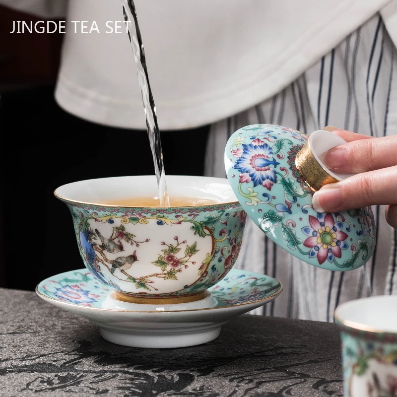 Cảnh Đức Trấn Men Màu Gốm Gaiw - đánh giá và giá Coffee Tea Set Up