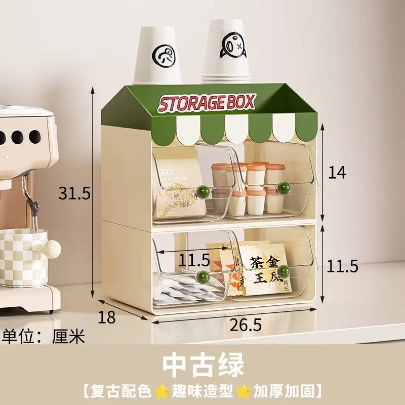 1Pc Double‑Layer Tea Bag Stora - đánh giá và giá Coffee Tea Drawer Organizer