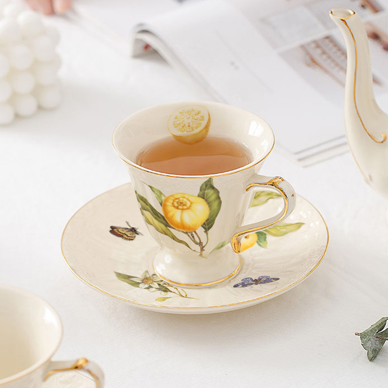 Retro Lemon Ceramics Tea Sets  - đánh giá và giá Lemon Tea Coffee