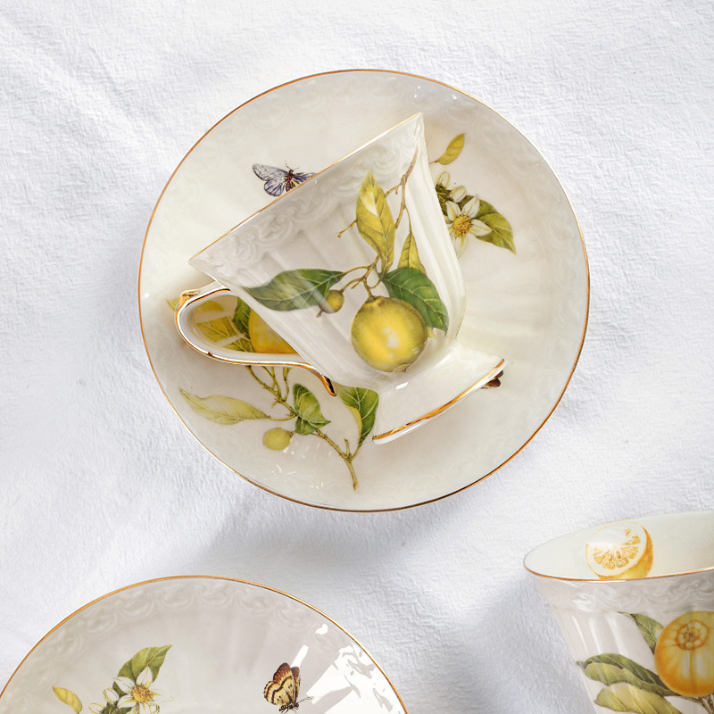 Retro Lemon Ceramics Tea Sets  - đánh giá và giá Lemon Tea Coffee
