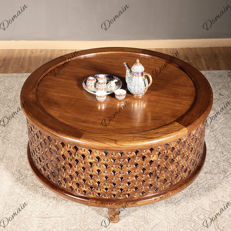 Teal Solid Wood Round Coffee T - đánh giá và giá Coffee Tea Thai