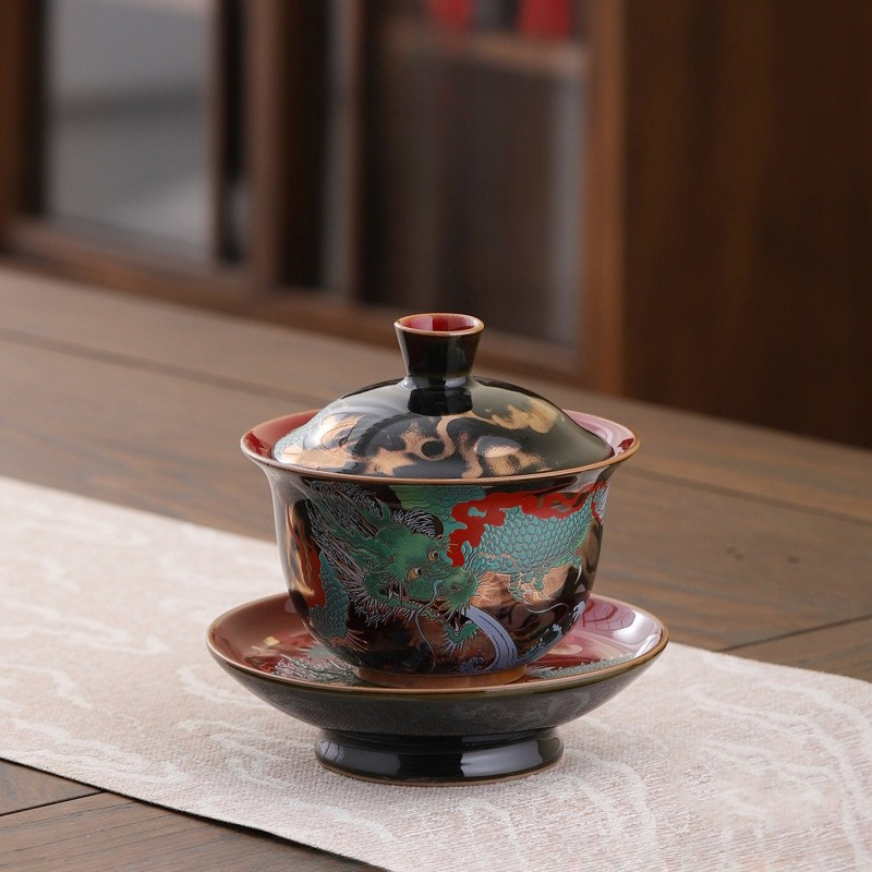 Creative Retro Ceramic Gaiwan  - đánh giá và giá Coffee Tea Set Up
