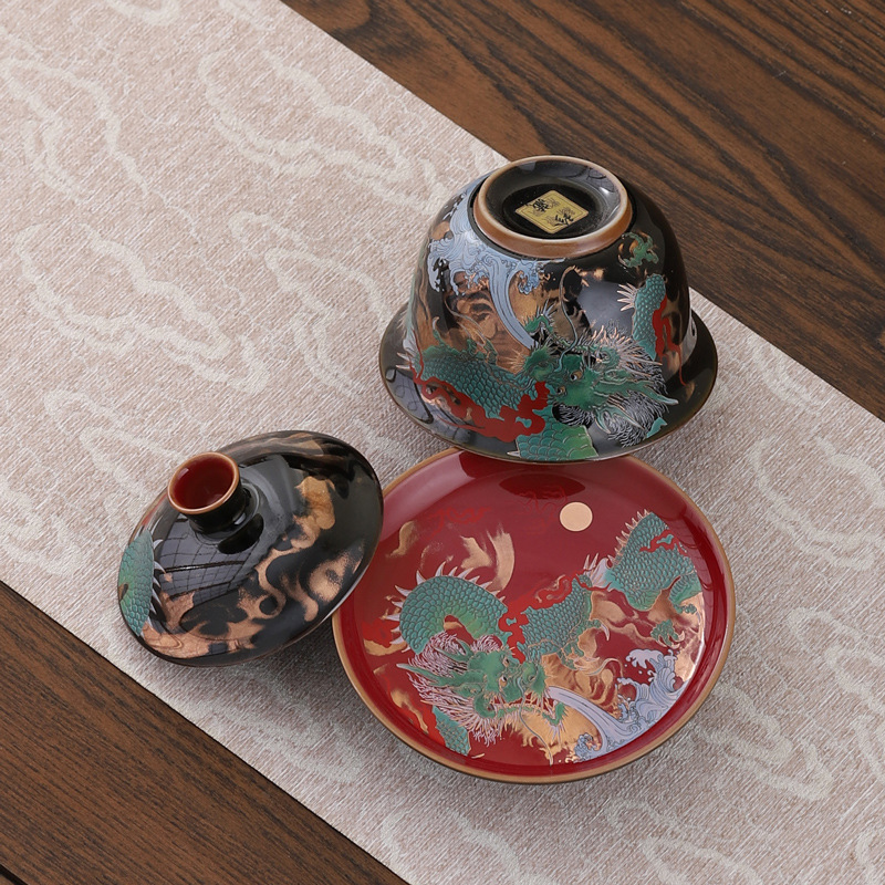 Creative Retro Ceramic Gaiwan  - đánh giá và giá Coffee Tea Set Up