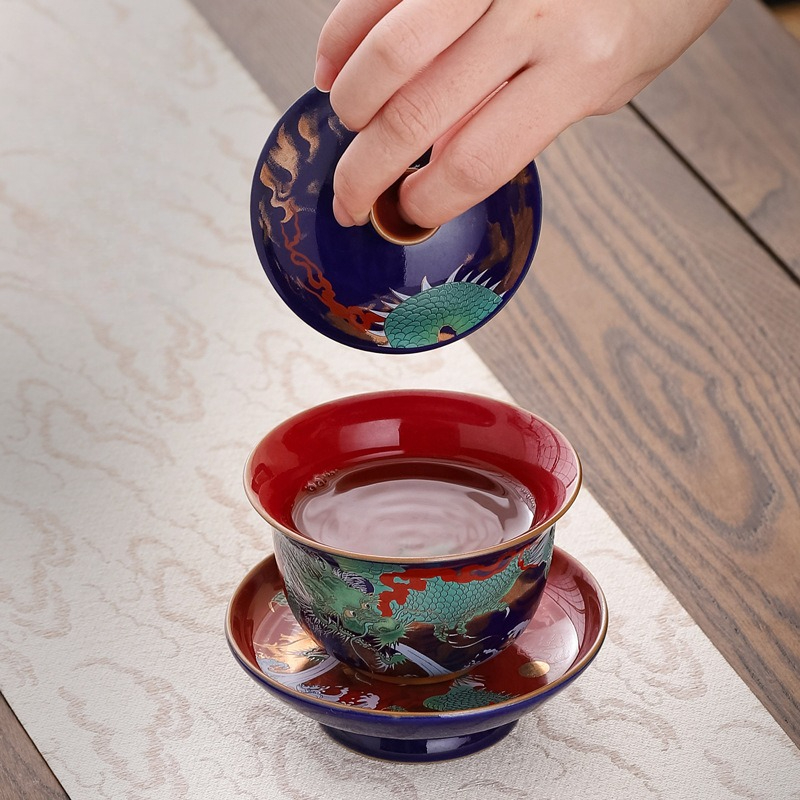 Creative Retro Ceramic Gaiwan  - đánh giá và giá Coffee Tea Set Up