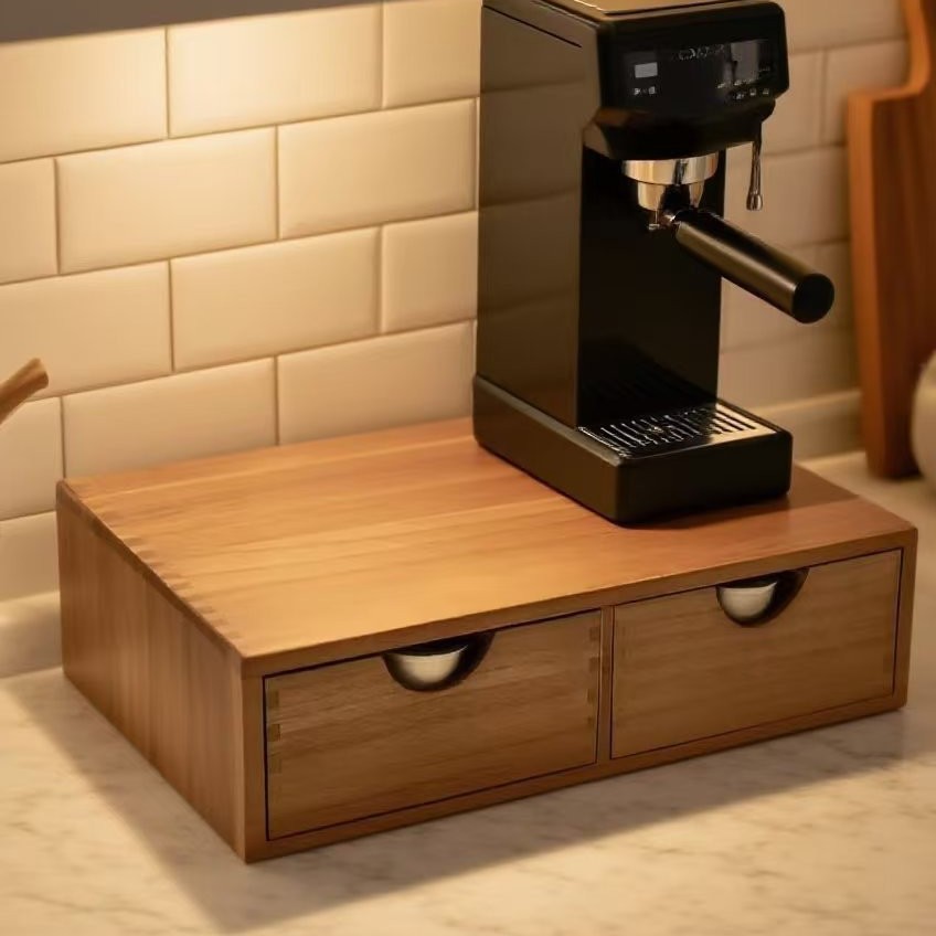 Minimalist solid wood coffee m - đánh giá và giá Coffee Tea Drawer Organizer