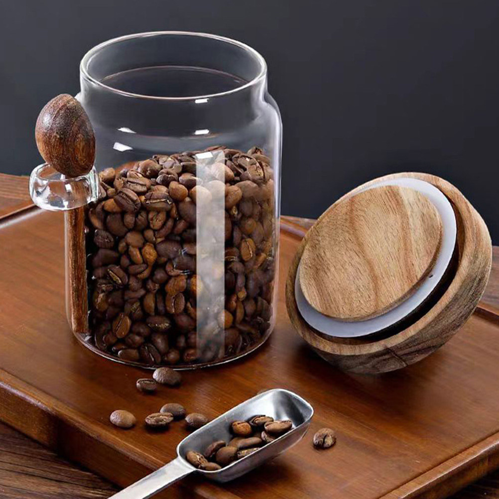 Glass Coffee Bean Storage Jar  - đánh giá và giá Coffee Tea Bean