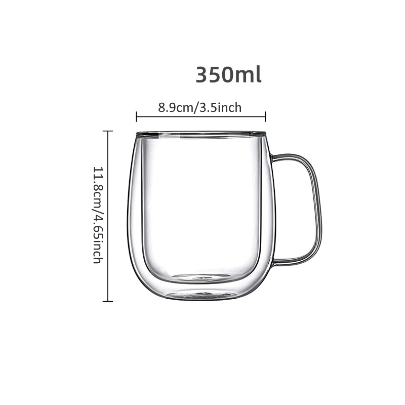 350ML Double Wall Glass Cup wi - đánh giá và giá Lemon Tea Coffee