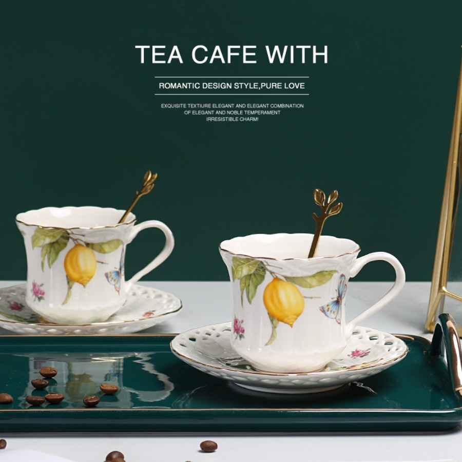 European Style Tea Cup Set Lem - đánh giá và giá Lemon Tea Coffee