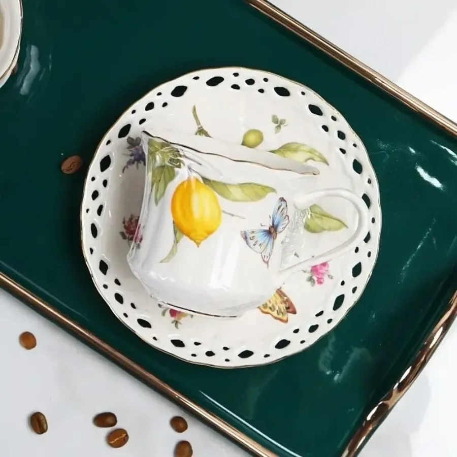 European Style Tea Cup Set Lem - đánh giá và giá Lemon Tea Coffee