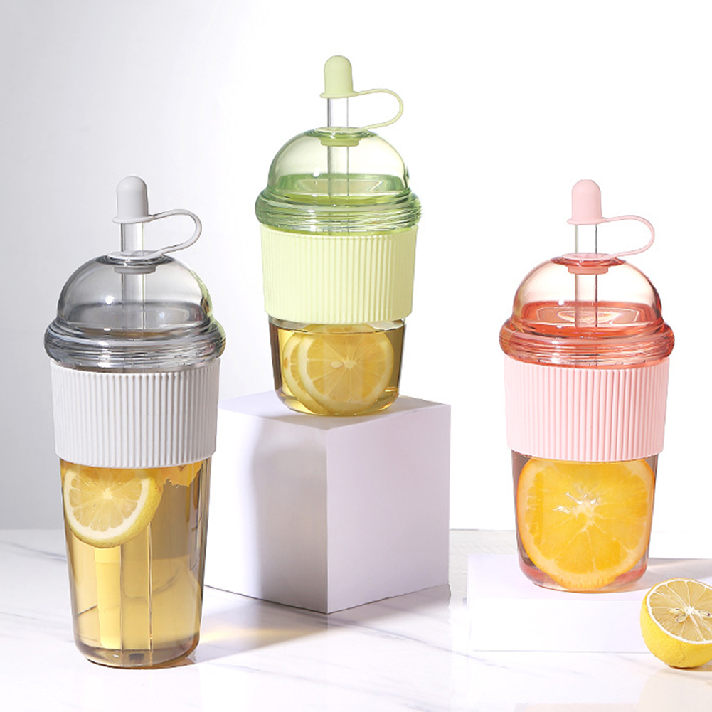 520ml Portable Flip Straw Cup  - đánh giá và giá Coffee Jelly Tea