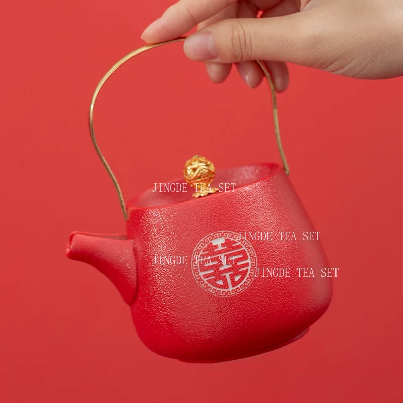 Gốm Đỏ Đôi Hạnh Phúc Bình Trà  - đánh giá và giá Coffee Tea Set Up